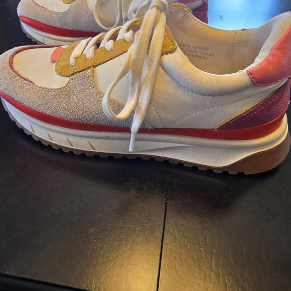 Madewell MWL Colorblock Leather Sneakers – White Pink Yellow Red NC294 - Picture 3 of 7